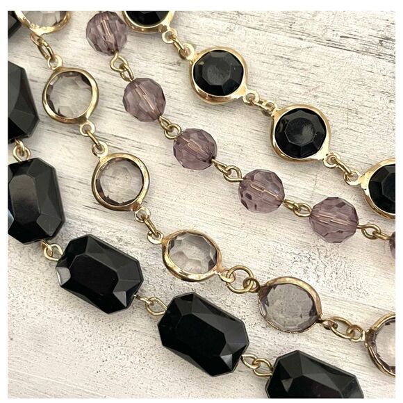 Gold tone multi strand beaded statement necklace - Picture 6 of 12